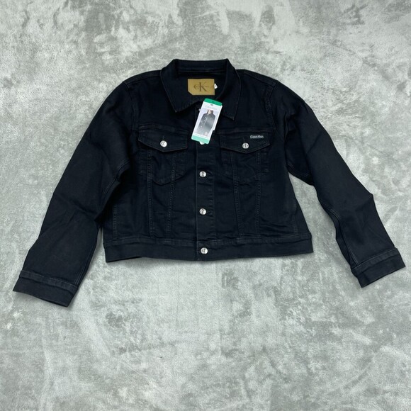 Calvin Klein Jackets & Blazers - Calvin Klein Classic Trucker Jacket Womens XL Black Denim d0159
